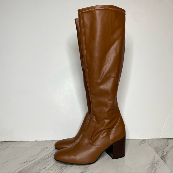 Franco Sarto Talfer Brown Faux Leather Tall Heeled Boot 11M - Picture 16 of 16
